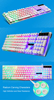 Clavier de jeu OEM d'usine avec touches rondes, clavier de jeu personnalisé 104 touches, clavier de jeu pour ordinateur de style punk, clavier de jeu filaire USB pleine taille
