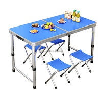 Nouvelle table de pique-nique d'extérieur pliable, tables et chaises d'extérieur en métal noir, aluminium, mobilier d'extérieur portable
