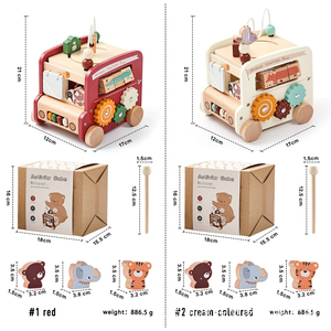 Giocattolo Multifunzionale 5-in-1 a Forma di Autobus, Educazione Montessori Precoce, Divertente e Interattivo con Molteplici Opzioni di Gioco - Product Image 3