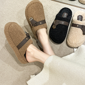 <span class=keywords><strong>Ciabatte</strong></span> GON22 <span class=keywords><strong>pelose</strong></span> da donna Outdoor, versatili autunno inverno, <span class=keywords><strong>ciabatte</strong></span> in cotone con suola spessa con puntali - Product Image 2