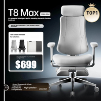 Chaise de bureau ergonomique ventilée intelligente HBADA T8 Max AI pour le jeu et l'ordinateur