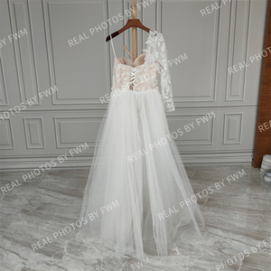 15389 #   Abito <span class=keywords><strong>da</strong></span> <span class=keywords><strong>Sposa</strong></span> Boho con Foto Reali, Monospalla con Applicazioni in Pizzo, Strascico Staccabile, Vestito <span class=keywords><strong>da</strong></span> <span class=keywords><strong>Sposa</strong></span> Sexy - Product Image 3
