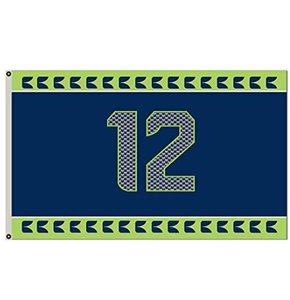 西雅图海鹰队 12 号旗帜 3x5 英尺大号旗帜，适用于草坪、庭院、花园、家居、户外装饰横幅，工厂批发定制 - Product Image 1