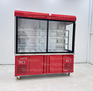 Réfrigérateur-<span class=keywords><strong>congélateur</strong></span> commercial vertical en acier inoxydable pour restaurant, à refroidissement direct, avec affichage numérique, pour la présentation de Malatang et de produits frais - Product Image 3