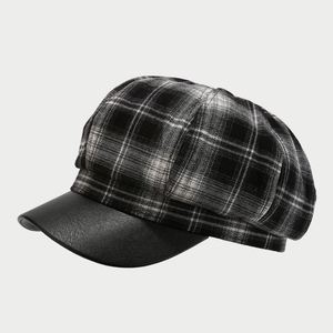 หมวกทรงนิวส์บอยสไตล์วินเทจญี่ปุ่นปี 2024 ลายตาราง 8 ชิ้น แฟชั่นลายสก็อตสำหรับผู้หญิง - Product Image 6