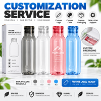 Bouteille d'eau réutilisable en Tritan, 400 ml et 550 ml, avec logo personnalisé, sans BPA, anti-fuite, avec 3 options de couvercle – Vente en gros