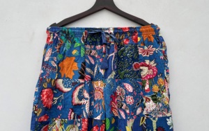 Pantalon cargo en coton pour femmes à la mode avec motif sarouel Patchwork taille élastique-Streetwear plat à plusieurs poches pour l'été - Product Image 6