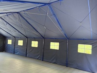 Carpa de Camping Azul Marino de Gran Capacidad para 20 Personas, con Estructura en A, de Poliéster y Lona de Algodón