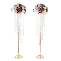 Support de fleurs en métal doré, centre de table de mariage, vase en cristal, décorations de table pour la maison, fête, événement, personnalisable