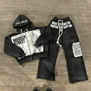High End Private Label Clothing Factory Custom Design Logo Heavy Weight Cotton French Terry Autumn Track Suits Men Luxury - Product Image 2