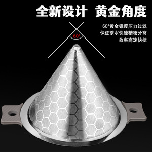 กรวยกรองชาแบบสองหู ทำจากสแตนเลส สำหรับร้านชา - Product Image 3