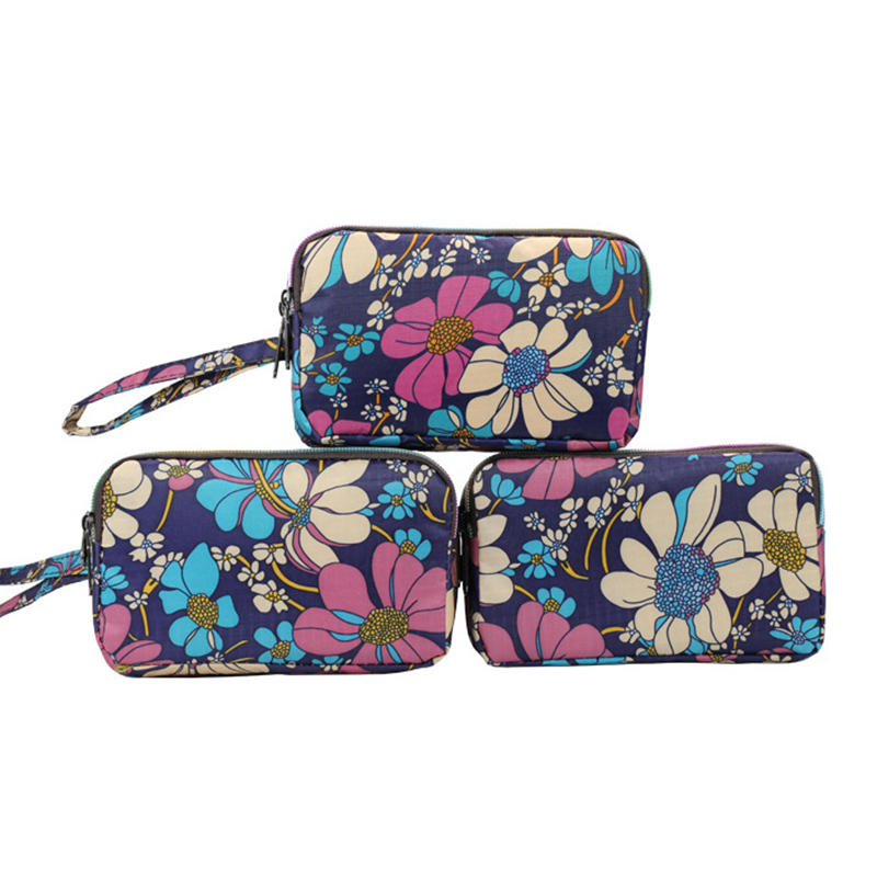 REWIN – portefeuille bohème en tissu à fleurs 55 couleurs pour femmes, avec fermeture éclair, pochette pour dames, porte-monnaie