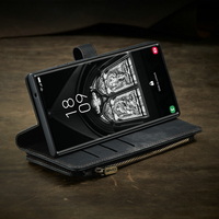 Étui portefeuille de luxe 3-en-1 à chargement sans fil avec protection antichoc pour S23 Ultra S21 S20 Plus FE S8 S9 S10 pour la série