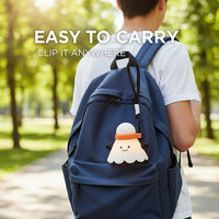 Porte-clés Veilleuse LED Moderne et Mignonne pour Enfants, Portable, Rechargeable, Alimenté par Batterie Type-C, en Silicone, Lumière Blanche Chaude