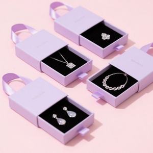 Boîtes d'emballage de bijoux personnalisées en gros pour cadeaux de mariage - Matériaux recyclés écologiques Boîtes rigides pour colliers - Product Image 2