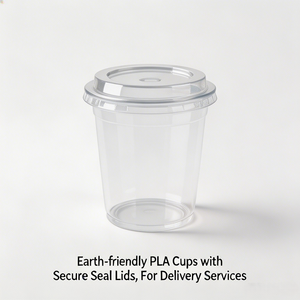 Gobelets en PLA respectueux <span class=keywords><strong>de</strong></span> l'environnement avec couvercles hermétiques, vaisselle compostable anti-fuite pour les services <span class=keywords><strong>de</strong></span> livraison très occupés - Product Image 1