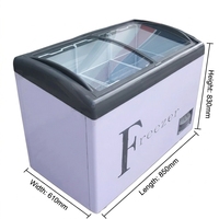 Congélateur coffre commercial Pusen à refroidissement direct, congélateur à glaces de comptoir, 2 portes, double étagère