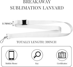 สายคล้องคอเปล่าสำหรับงานซับลิเมชั่น สีขาว พร้อมที่ใส่บัตร DIY สำหรับงานสั่งทำแบบกำหนดเองจำนวนมาก สำหรับใส่บัตรประจำตัว - Product Image 2