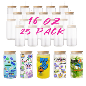 Vaso de Vidrio Transparente de 16 oz con Logotipo Personalizado, Vaso Tipo Mason Jar con Tapa de Bambú y Pajita para Regalos Empresariales, MOQ Bajo - Product Image 1