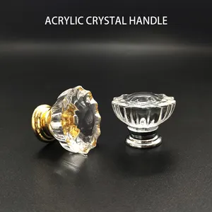 Acrylic Single-hole Crystal Handle Zinc Alloy Drawer Cabinet Door Wardrobe Plastic Clear Handle Knob