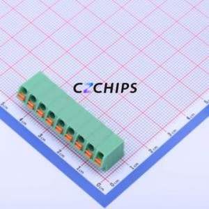 KF250NH-5.0-9P Spring Terminal Block Through hole Component (THT),P=5mm Connector 1x9P 5mm Green 9P - Product Image 1