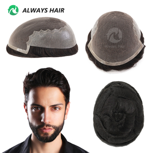 Tupé Económico para <span class=keywords><strong>Hombre</strong></span>, <span class=keywords><strong>Cabello</strong></span> Humano de 5 Pulgadas, Q6, Peluca de <span class=keywords><strong>Cabello</strong></span> Masculino con Encaje y PU, Prótesis Capilar India - Product Image 1