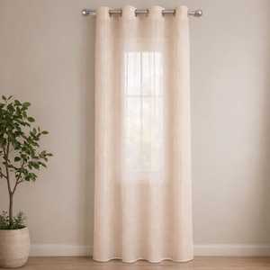 Cream Color Metal Eyelet Filter Curtain 140x280cm Semi Transparent Indoor <b>Panel</b> - Product Image 1