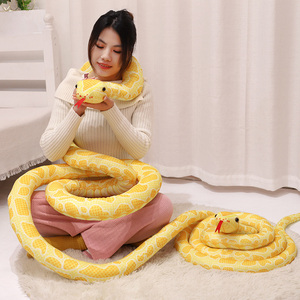Venta al por mayor muñeco de peluche suave animal de peluche gigante <span class=keywords><strong>serpiente</strong></span> de peluche <span class=keywords><strong>Boa</strong></span> dorada serpientes emulacionales juguetes de peluche - Product Image 6
