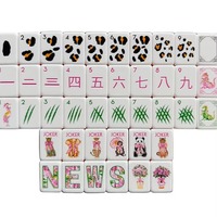 Nouveauté 2026 : Tapis et supports de Mahjong américains en acrylique gravé sur mesure, motif animaux sauvages, cadeaux pour adultes, divertissement
