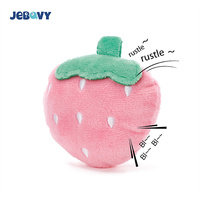 Chien en peluche jouets grinçants doux forme fraise interactif chiot jouet à mâcher pour chiens dentition