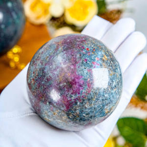 Hochwertige natürliche Rubin Fuchs ite Kugeln Kristall kugeln Großhandels preise Kugel für <span class=keywords><strong>Meditation</strong></span> - Product Image 3