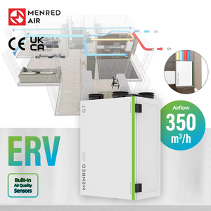 ระบบกรองอากาศบริสุทธิ์ติดผนัง G7 ERV 350 ลบ.ม./ชม. พร้อมระบบกู้คืนความร้อน  พร้อมเซ็นเซอร์คุณภาพอากาศ Tuya WiFi รุ่น G7 ติดผนัง - Product Image 1