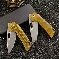Cuchillo Plegable de Acero 14C28N de Alta Precisión, Mango de Ultem PEI, Cuchillo Táctico Plegable de Bolsillo, Herramienta EDC Ligera para Campamento y Supervivencia