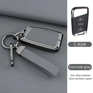 เคสกุญแจรถยนต์โลหะผสมสังกะสีหุ้มหนัง ดีไซน์ใหม่สไตล์จีน สำหรับ VW Golf Passat Skoda Octavia MK6 MK7 B5 B6 B8 A5 A7 - Product Image 4