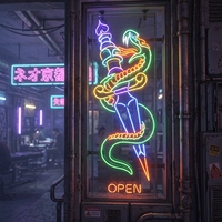Enseigne néon LED personnalisée avec logo et design gratuit pour studio de tatouage et de piercing, affichage mural intérieur