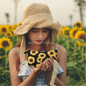 Bolsa de maquillaje duradera con cierre de cremallera, neopreno suave a la moda para neceser, soporte para bálsamo labial, llavero, cosmético de girasol - Product Image 5
