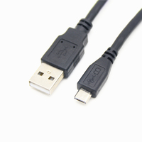 Kabel Pengisian Daya Micro USB 1m 1P*28AWG+2C*24AWG+al-foil+braiding, OD:4.5mm untuk Pengisian Daya dan Transfer Data