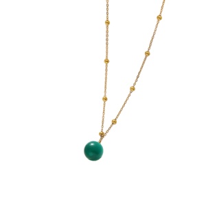 Colliers pendentifs en acier inoxydable plaqué or 18 carats Boho bon marché et à la mode Colliers élégants en pierres naturelles étanches Bijoux - Product Image 1
