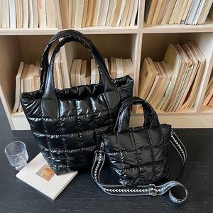 Portable <b>Quilted</b> Puffer Crossbody <b>Bag</b> Soft Padded Shoulder Pillow Waterproof Winter <b>Makeup</b> Puffy <b>Bag</b> Summer Chains Decor - Product Image 4