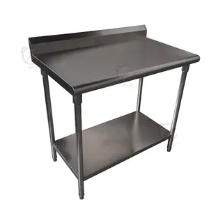 Hotel Kitchen Equipment 2 Layer Stainless Steel Kitchen Food Cabinet Industrial Storage Work Table