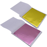 Offre spéciale 8X8.5 Cm 500 pièces par paquet feuille d'or jaune Imitation dorure mur Art artisanat meubles de maison Taiwan feuilles d'or