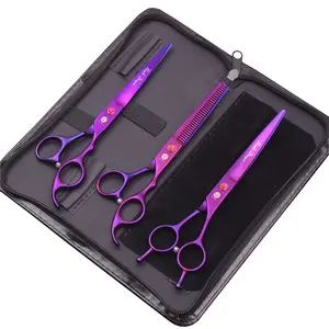 Tijeras de peluquería canina de acero inoxidable japonesas de 7 "con logotipo personalizado, tijeras curvas de adelgazamiento de peluquería para <span class=keywords><strong>mascotas</strong></span> de estilo Simple - Product Image 1