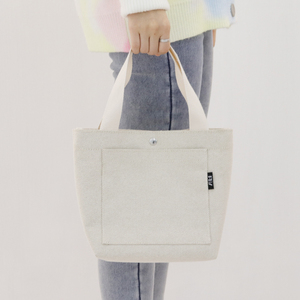 Sac de courses réutilisable en jute personnalisable avec poignées et fermeture à pression, idéal pour l'usage quotidien en supermarché - Product Image 2