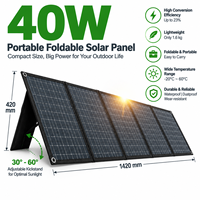 Chargeur solaire de camping 40W, léger, portable, pliable, charge rapide, sortie USB Type C, haute efficacité pour l'extérieur