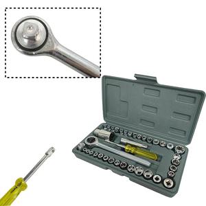 40-Piece Auto Repair Carbon Steel Machine Combination Tool Set <b>Ratchet</b> Wrench in Hard Case Hand Power - Product Image 4