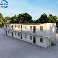 Maison préfabriquée de luxe à double étage WinFair République Dominicaine avec plateforme pour camp de travailleurs / camp de travail