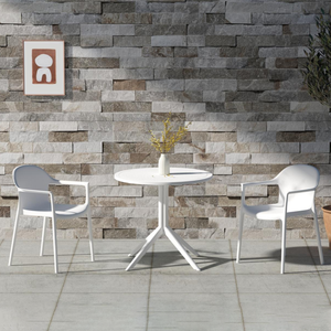 Ronde eettafel voor buiten, ronde plastic eettafel in Scandinavische stijl, draagbare holle salontafel voor kleine appartementen - Product Image 2
