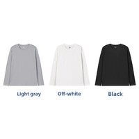 T-shirt tricoté vintage des années 80 à manches longues en coton mercerisé – Respirant, anti-humidité, en pur coton, couleur unie, sous-vêtement pour homme
