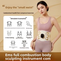 Ceinture de massage abdominale multifonctionnelle à micro-courant et thermothérapie, masseur électrique EMS à impulsions, rechargeable par USB