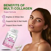 Complément multi-collagène N21 pour la santé des cheveux et des ongles, soutient la santé osseuse, éclaircit et blanchit la peau, en capsules molles